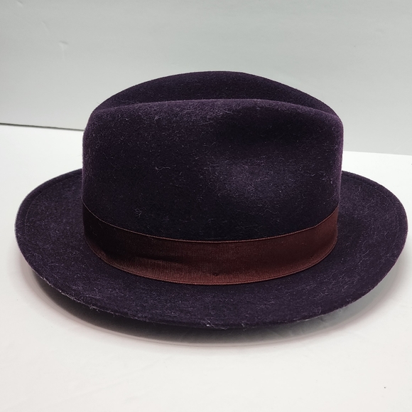 Dobbs Fifth Ave New York ANTIGUA Wool Men's Fedora Hat Burgundy Size: Small - Picture 11 of 14